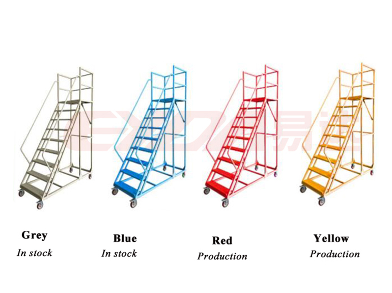 Warehouse Platform Rolling Ladder with Wheels