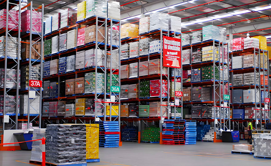 What types of logistics storage shelves allow for free picking?