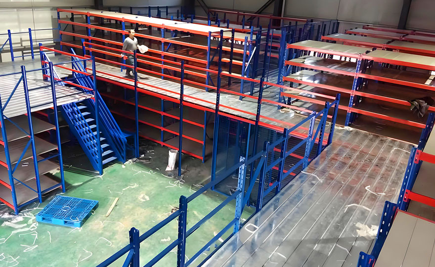 Is it better to design the lightweight rack and mezzanine floor as a combination or as separate units?