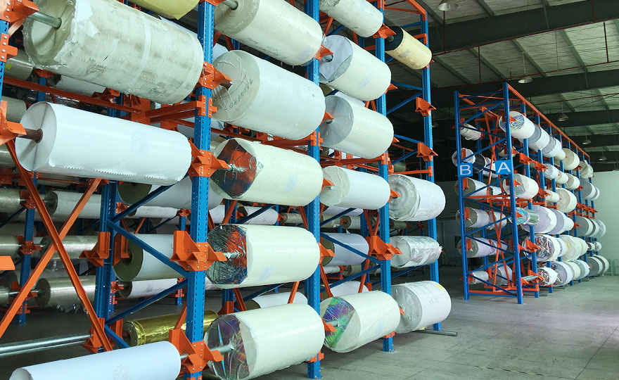 Roll material storage shelves, with various types available for selection