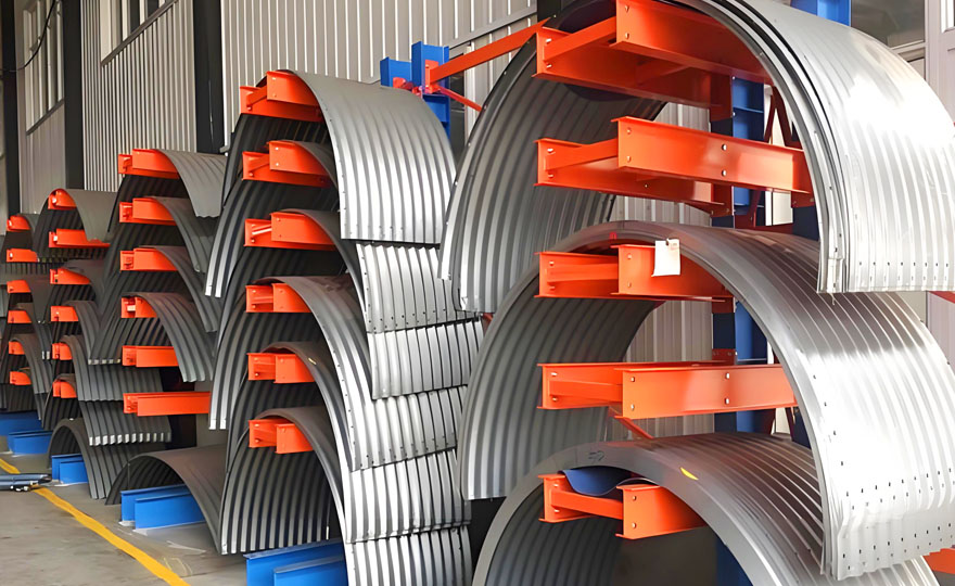 Roll material cantilever shelf, solution for storing rolled goods