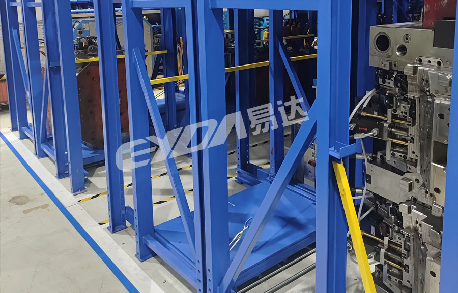 Drawer-type mold shelves