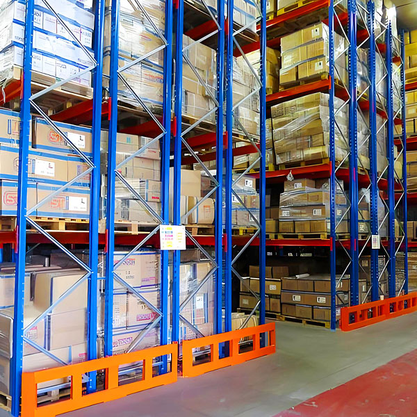 dense storage shelves