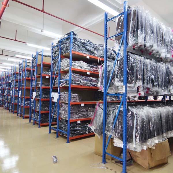 clothes factory warehouse shelves