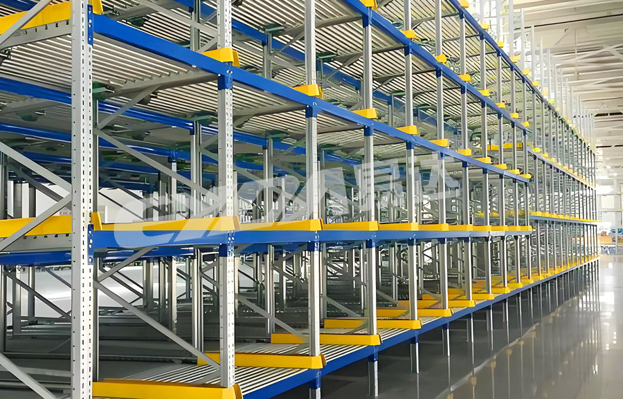 gravity-type roller shelves